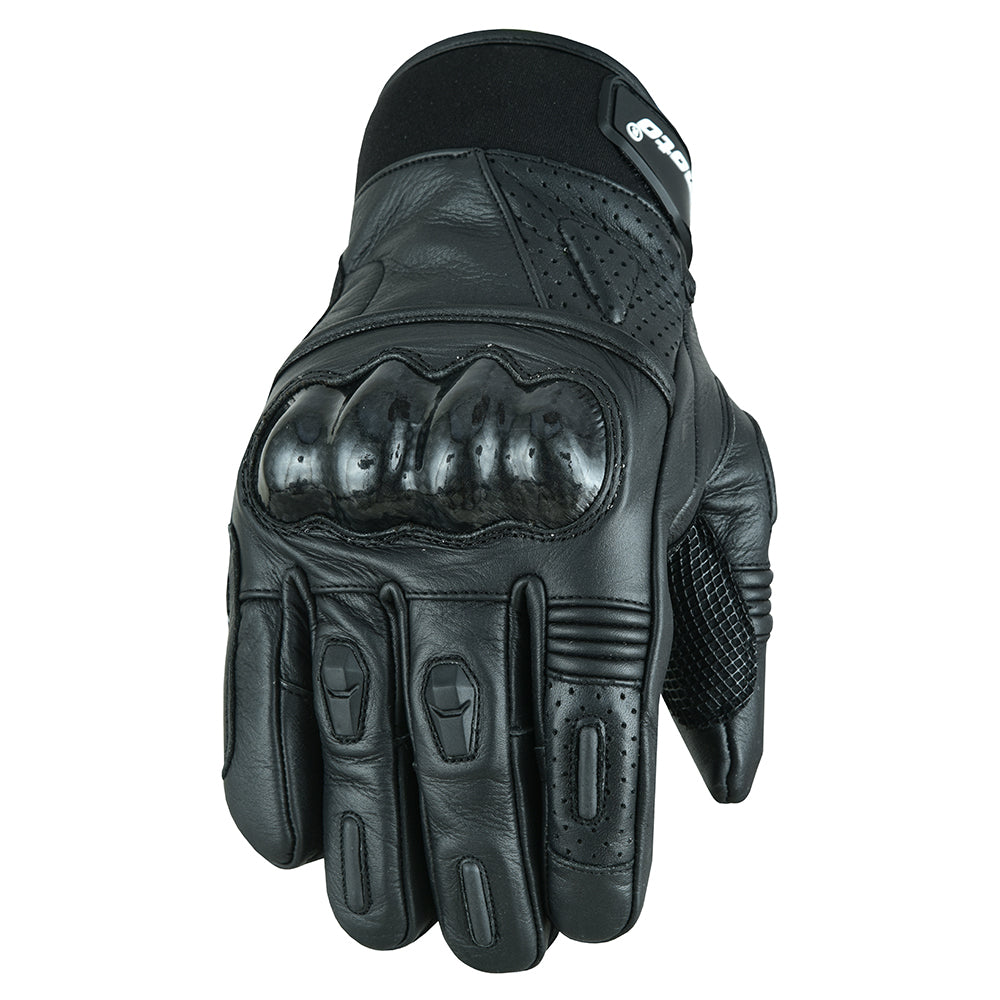 Pure Leather Motorcycle Gloves Full Black