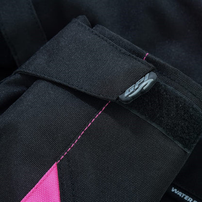 Women's Soft 4 Pockets Ladies Motorcycle Jacket Pink/Black