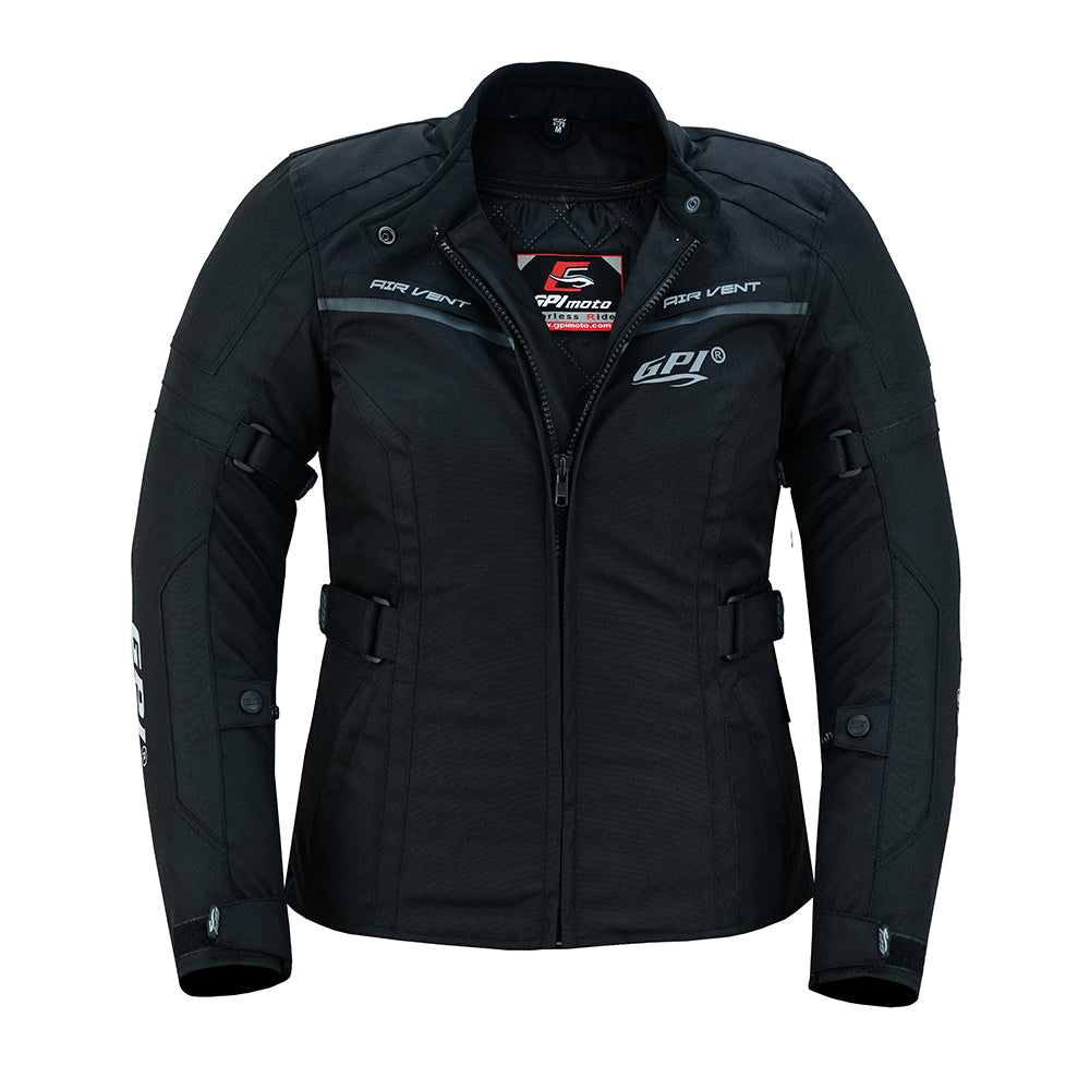 Women's Wind & Water Proof Motorcycle Jackets Full Black