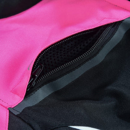 Women's Soft 4 Pockets Ladies Motorcycle Jacket Pink/Black