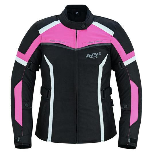 Soft 4 Pockets Ladies Motorbike Jacket Pink/Black