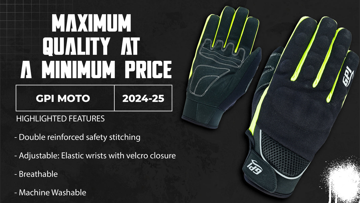 Premium Comfortable Motorcycle Flourosent/Black Gloves