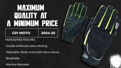 Premium Comfortable Motorcycle Flourosent/Black Gloves