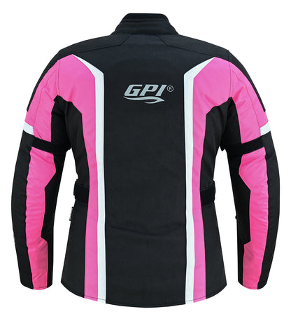 Women’s All-Season High Premium Quality Soft Motorcycle Jacket with 4 Pockets – Pink/Black