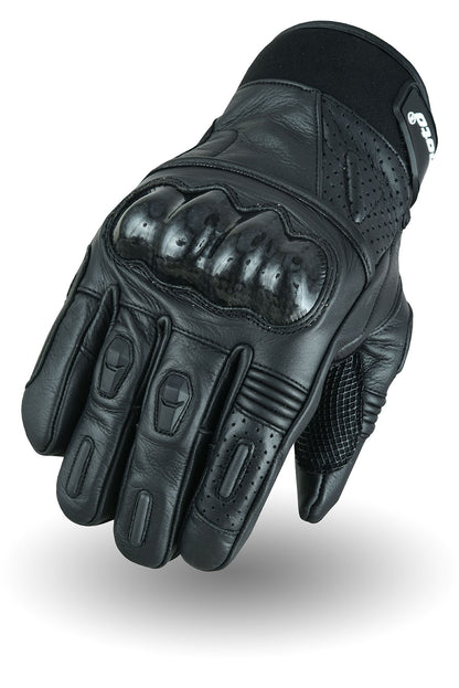 Pure Leather Motorcycle Full Black Gloves