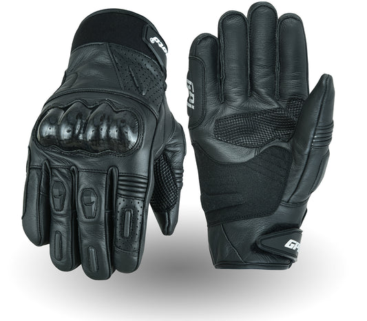 Pure Leather Motorcycle Full Black Gloves