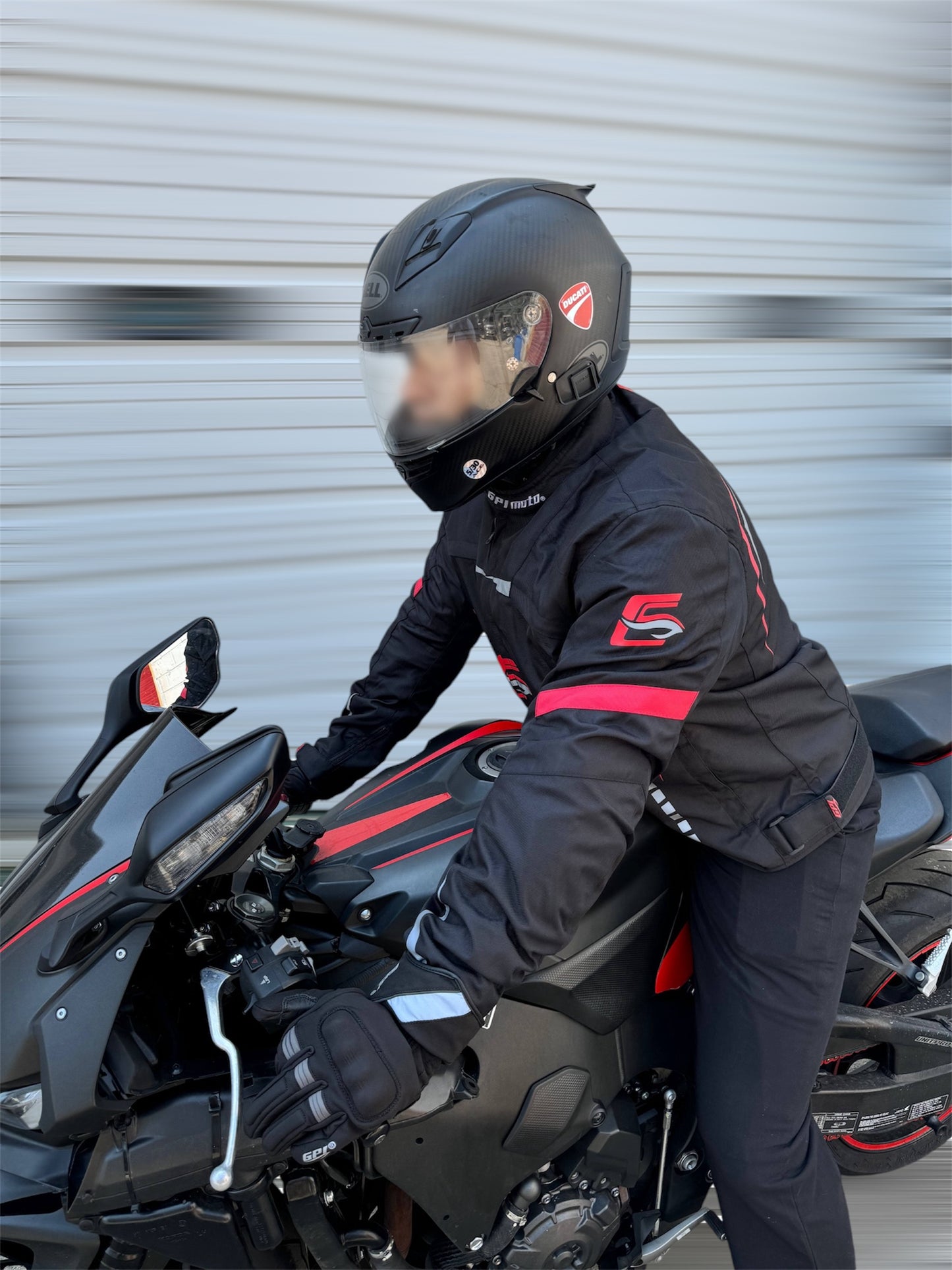 Men's All Season 4 Pockets Water Proof Motorcycle Black/Grey/Red Jacket