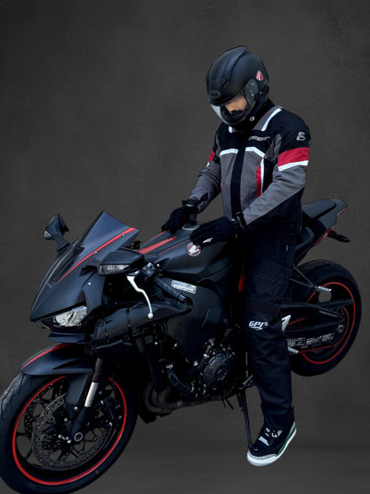 Men’s High Premium Quality Summer 4 Pockets Waterproof Motorcycle Black/Red/Grey Jacket