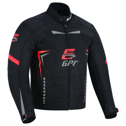 Men's All Season 4 Pockets Water Proof Motorcycle Black/Grey/Red Jacket